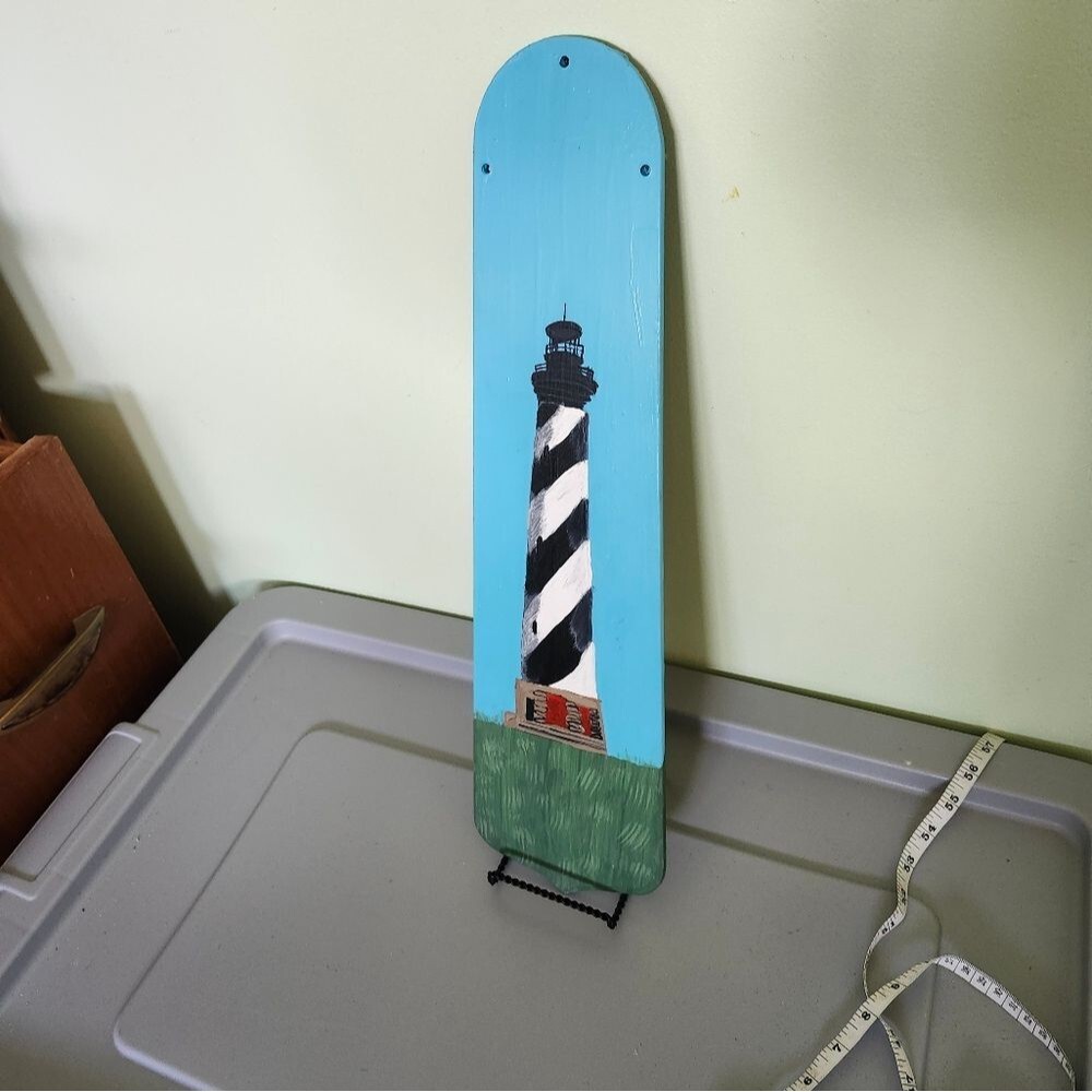 Hand Crafted Cape Hatteras Lighthouse Painting Art Picture Ocean Landscape - Picture 9 of 14